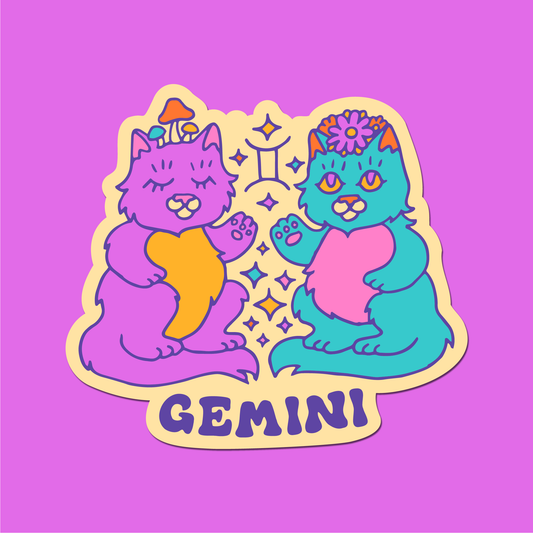Astrology Cat Sticker: Gemini