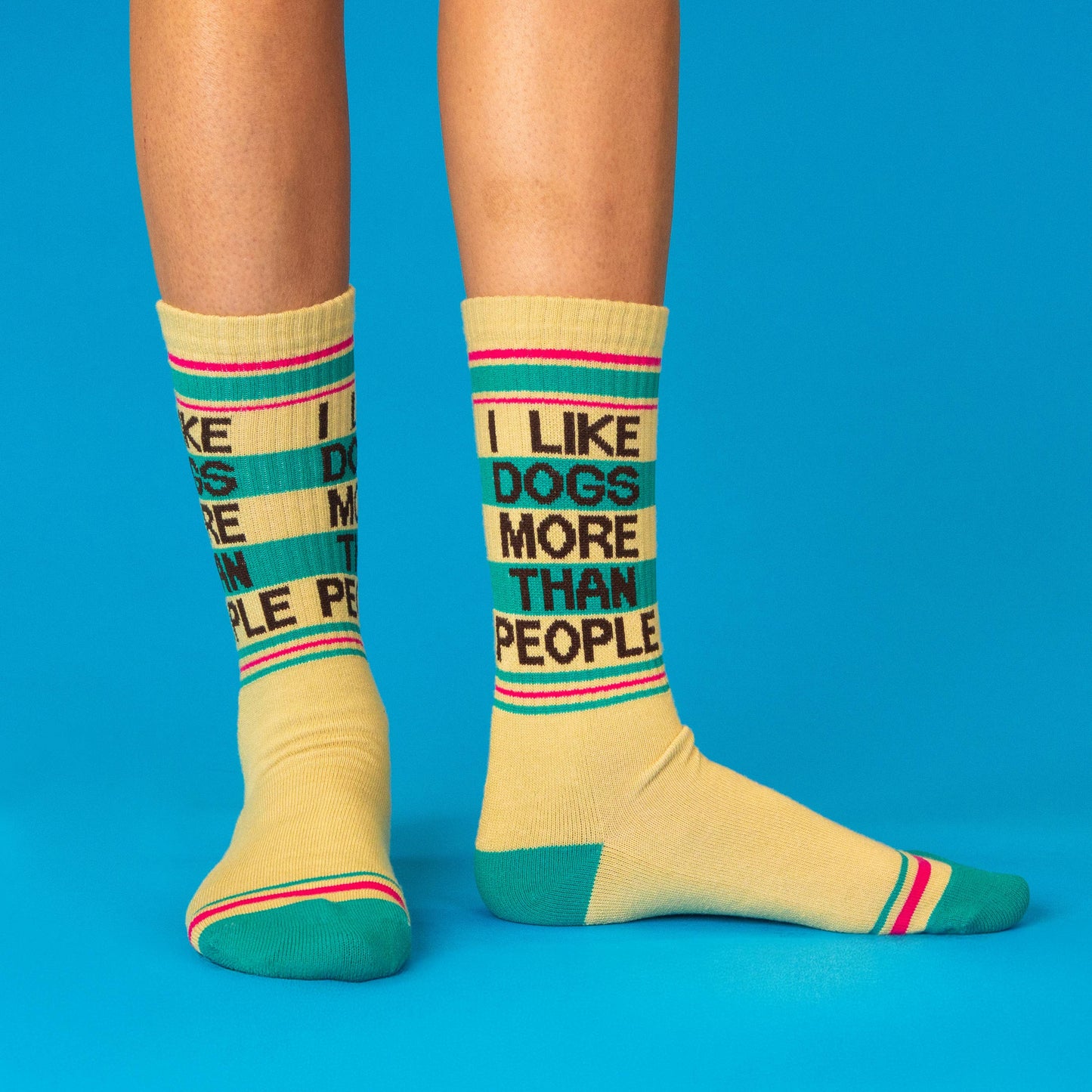 I Like Dogs More Than People Retro Crew Socks
