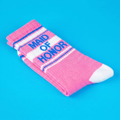 Maid Of Honor Retro Pink Crew Socks