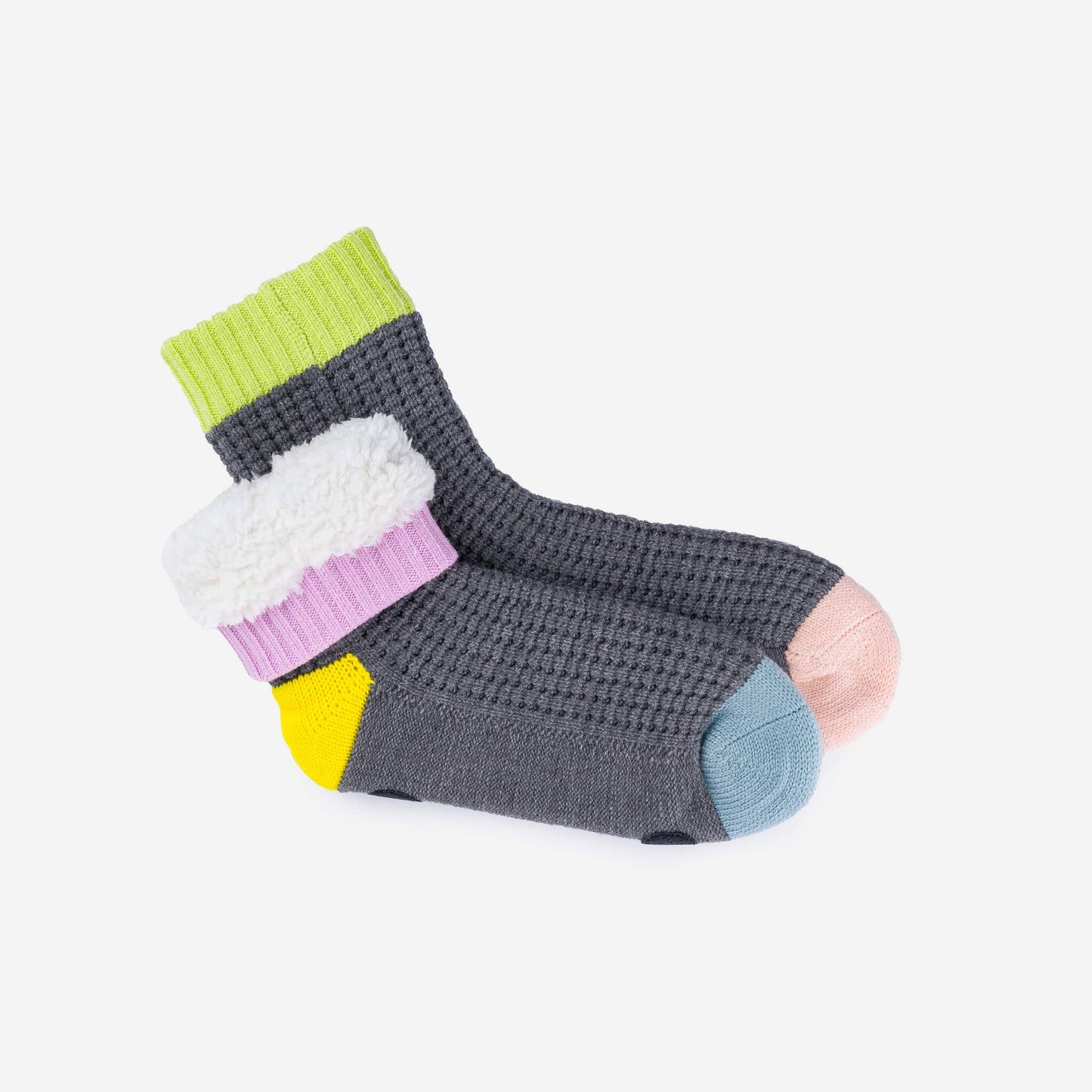 Fleece-Lined Waffle Knit House Socks