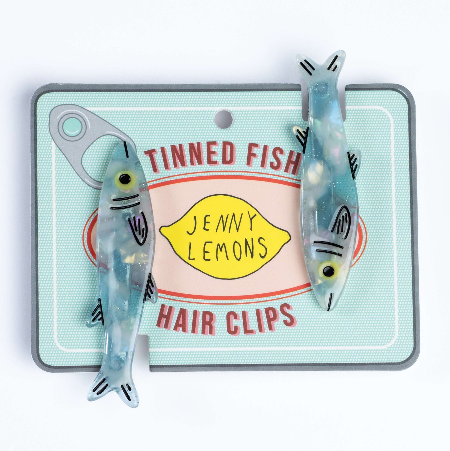 Blue Sardine Alligator Hair Clip Set