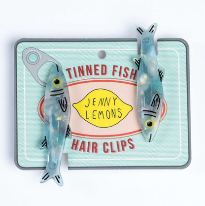 Blue Sardine Alligator Hair Clip Set