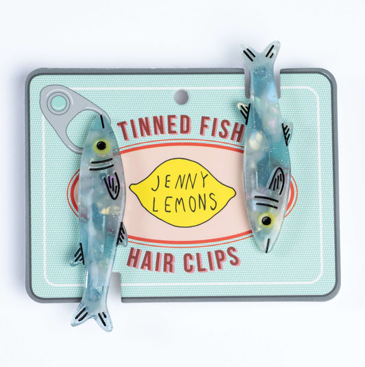 Blue Sardine Alligator Hair Clip Set
