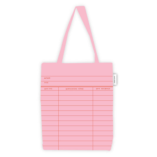 Pink Library Card Foldable Tote Bag