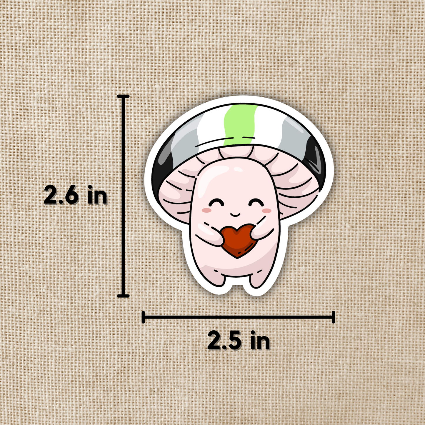 Agender Pride Flag Mushroom Sticker
