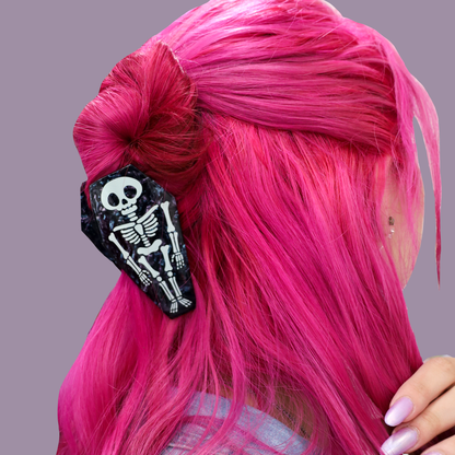 Skeleton Coffin Claw Clip