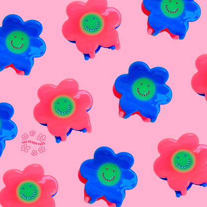 Smiley Flower Mini Hair Claw