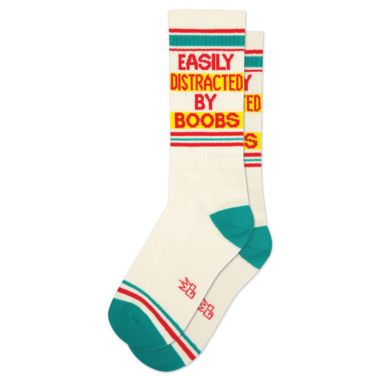 Easily Distracted By Boobs Retro Crew Socks