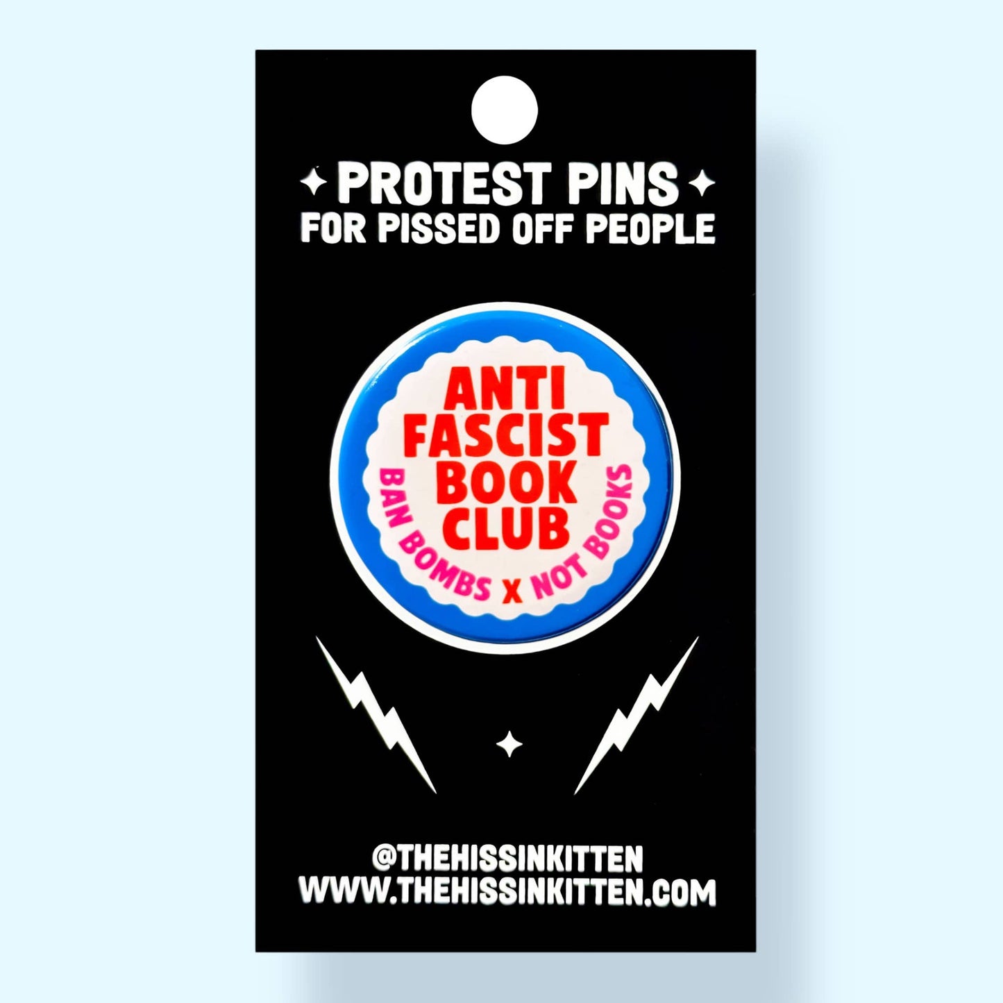 Anti Fascist Book Club Button