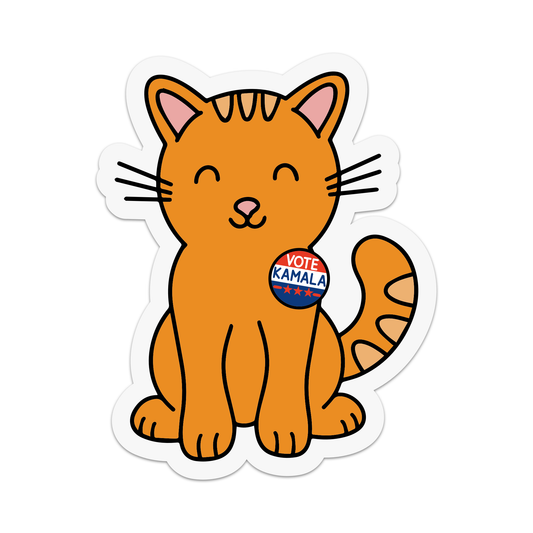 “Vote Kamala” Orange Cat Sticker