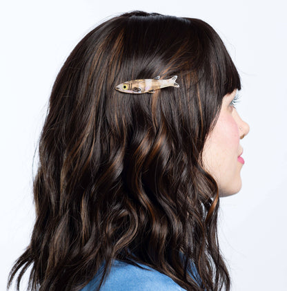 Gold Sardine Alligator Hair Clip Set