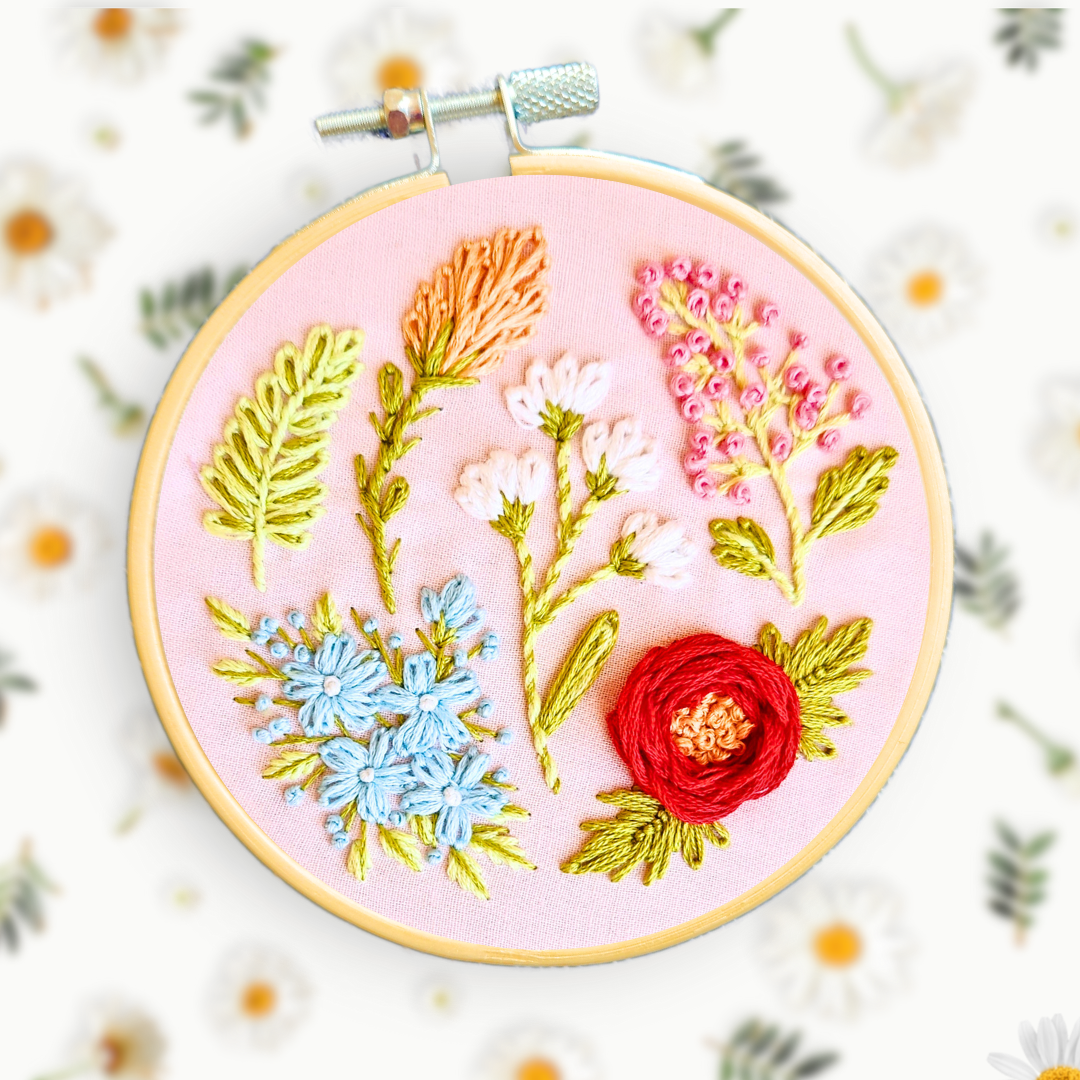 Spring Wildflowers Embroidery Kit