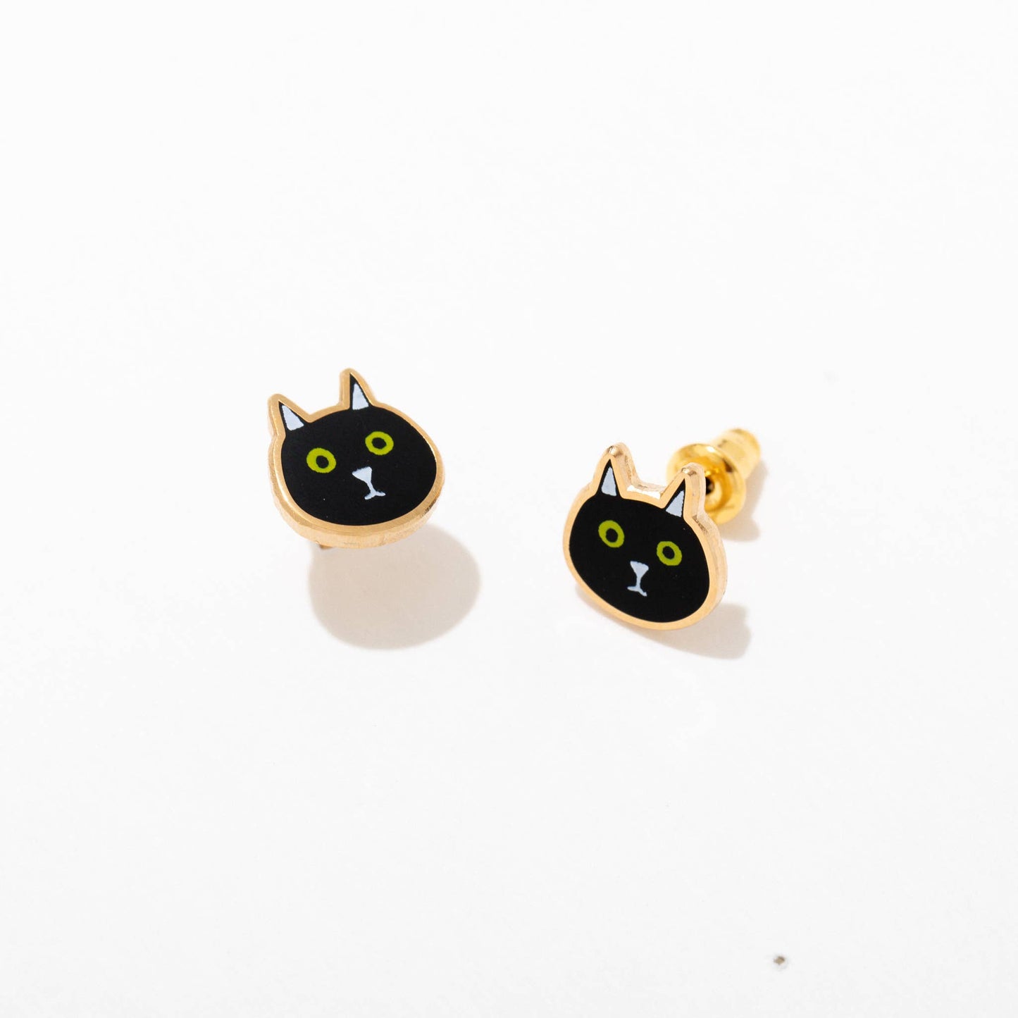 Black Cat Stud Earrings