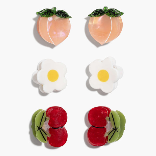 Summer Orchard Mini Claw Clip Set