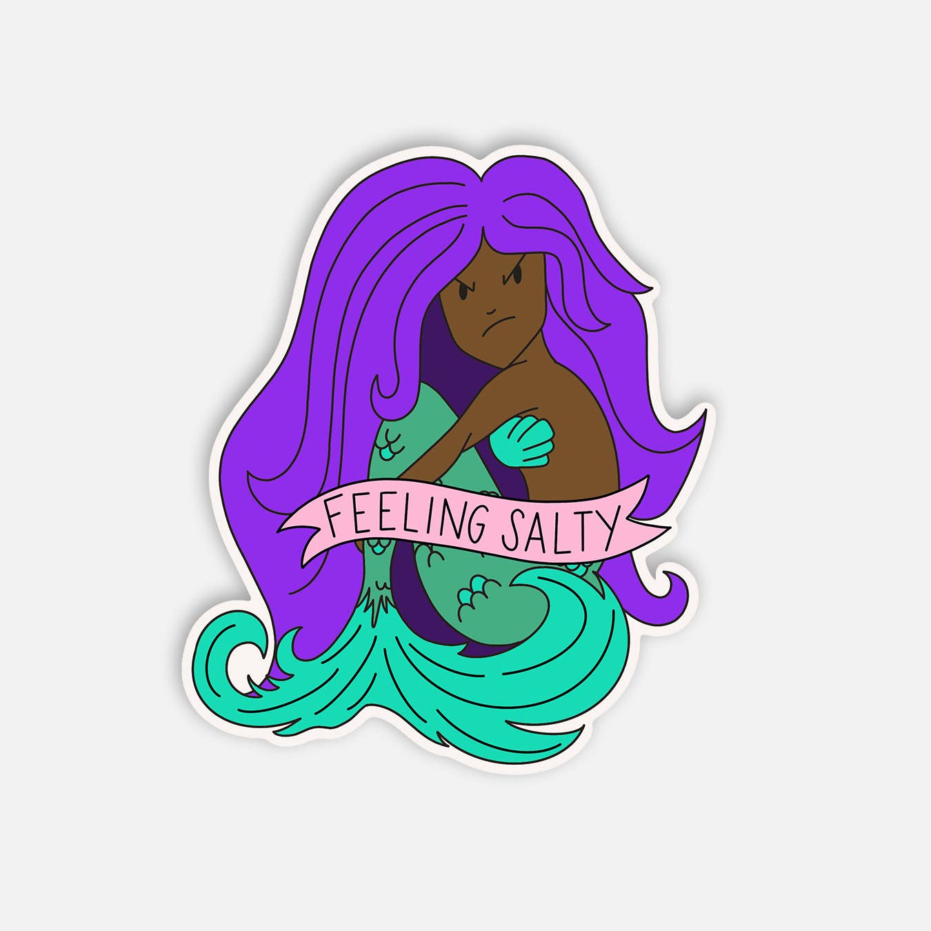 Feeling Salty Mermaid Sticker (Chocolate)