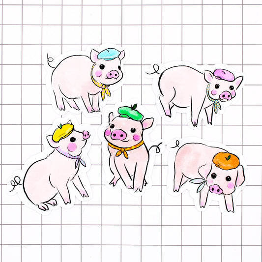Pigs in Berets Sticker Pack