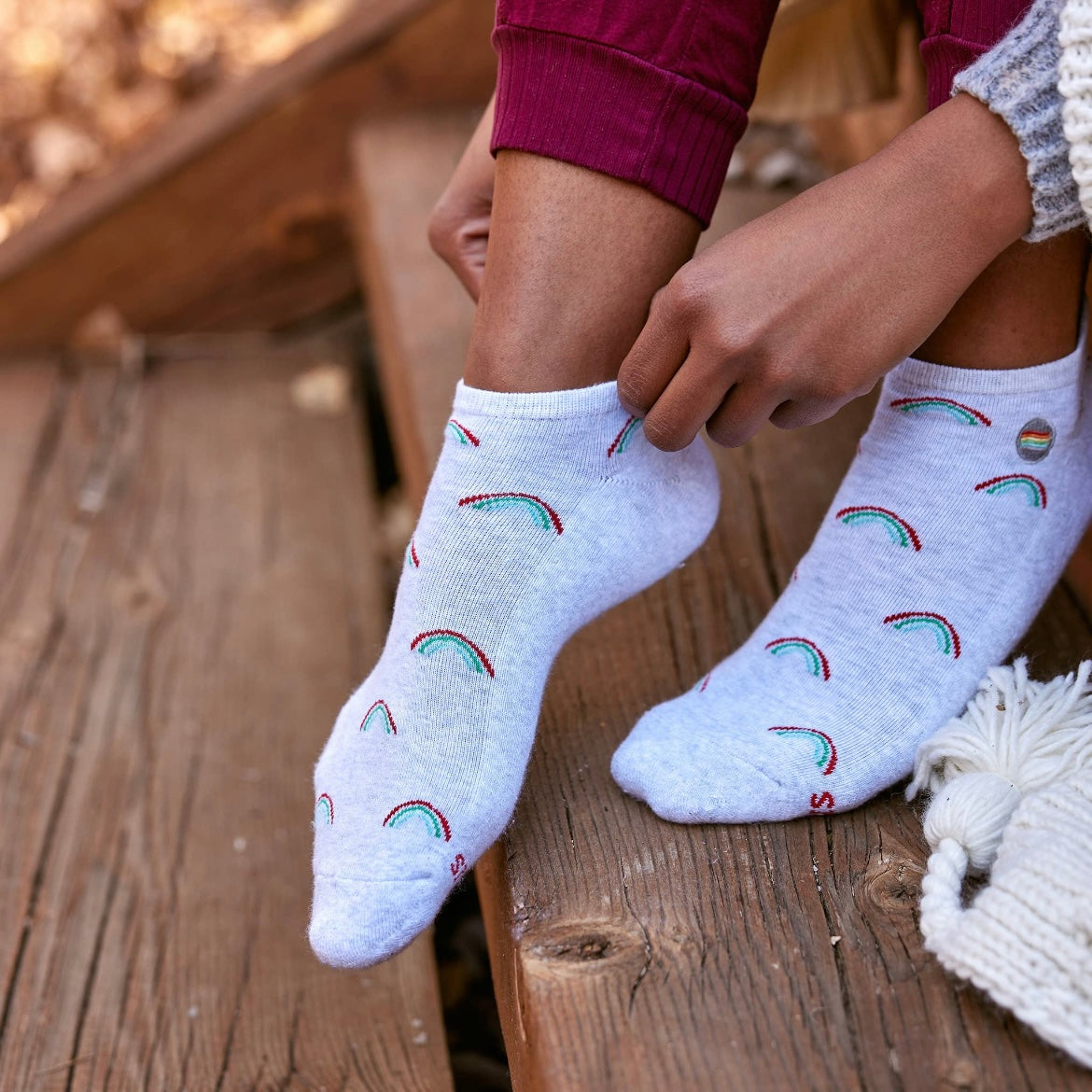 Ankle Socks that Save LGBTQ Lives (Rainbows)