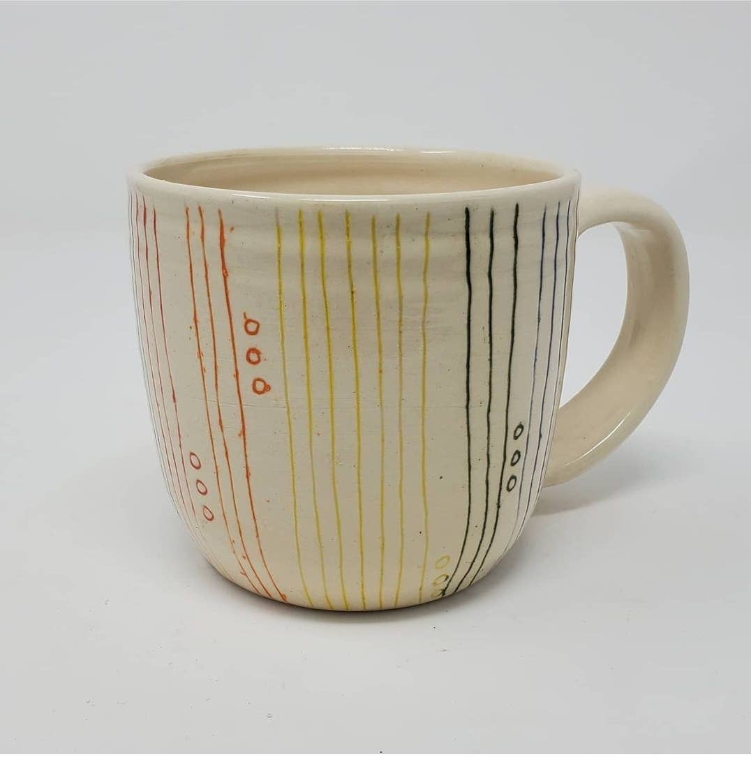 Handmade Rainbow Stripe Mug