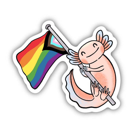 Axolotl Progress Pride Flag Sticker