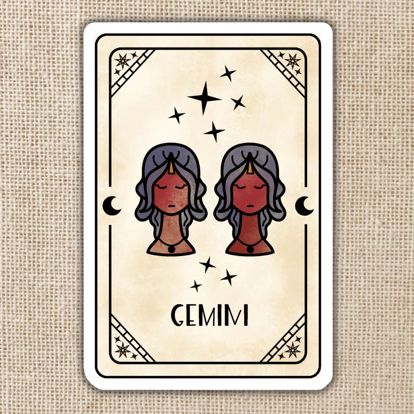 Gemini Zodiac Card Sticker