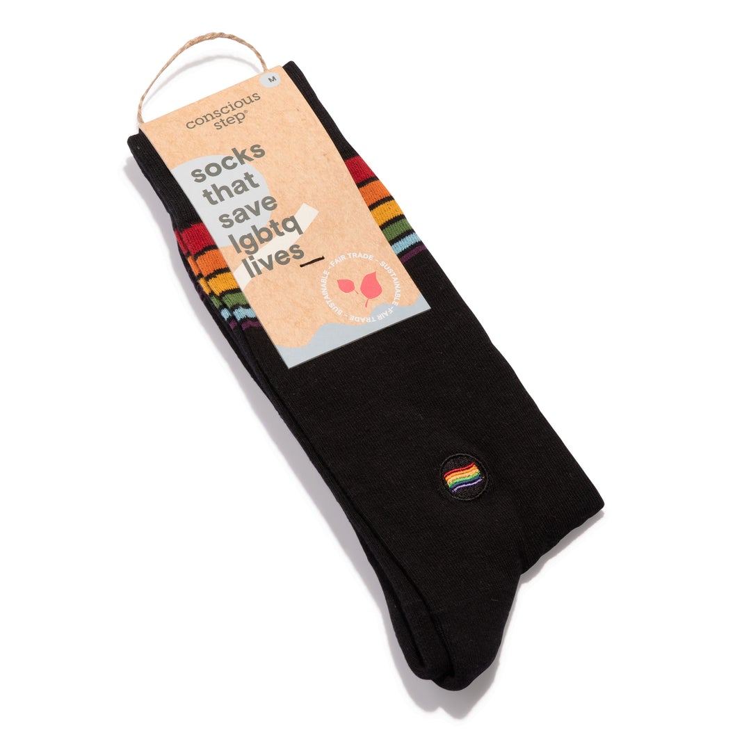 Socks that Save LGBTQ Lives (Rainbow Stripes)