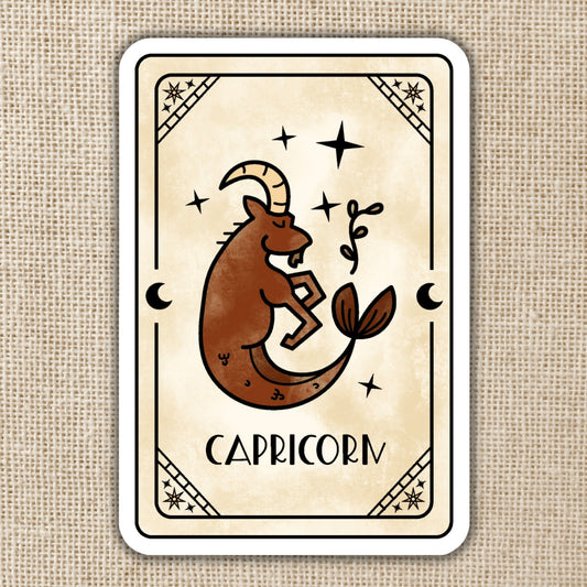 Capricorn Zodiac Card Sticker