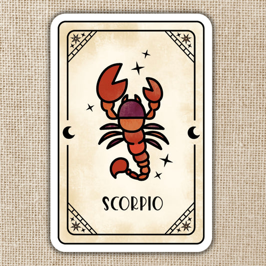 Scorpio Zodiac Card Sticker