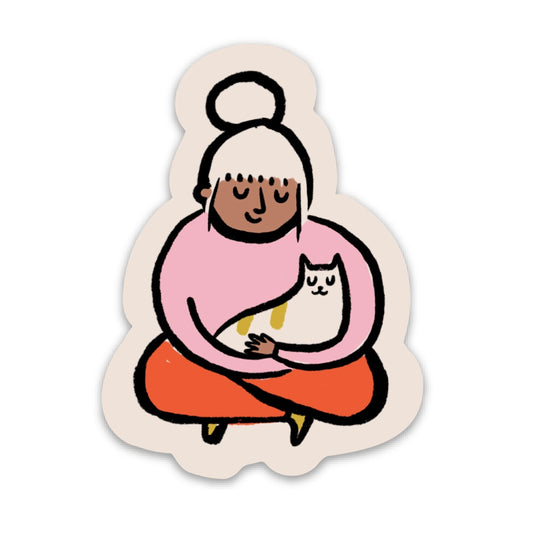 Cat Snuggles Sticker