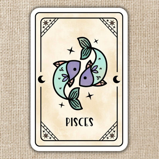 Pisces Zodiac Card Sticker