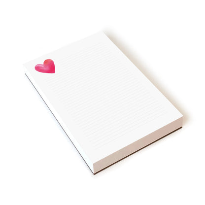 Pink Heart Lined Notepad